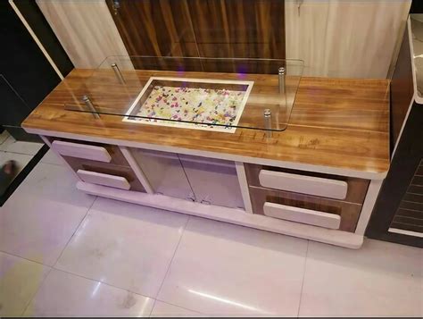 Free Unit Wooden Glass Top Tv Unit Warranty 5 Years At Rs 6000piece