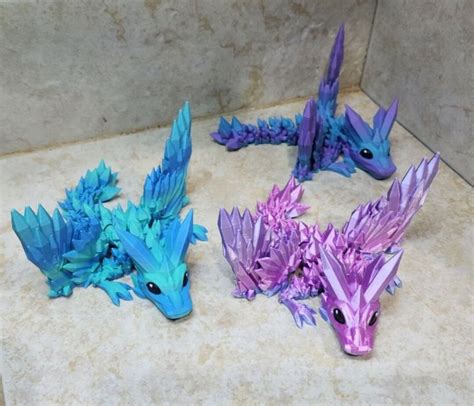 3D Printed Baby Crystalwing Dragon Tadling Articulated Authorized Flexi