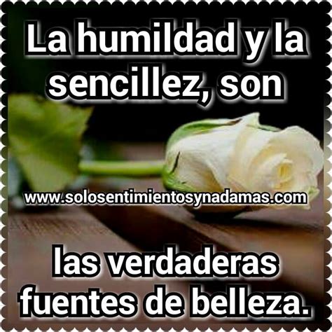 La Humildad Y La Sencillez Solo Sentimientos Y Nada Mas