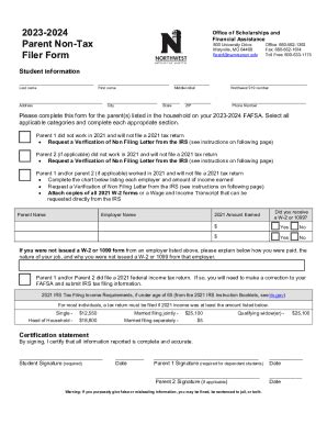 Fillable Online 2023 2024 Office Of Scholarships And Parent Non Tax