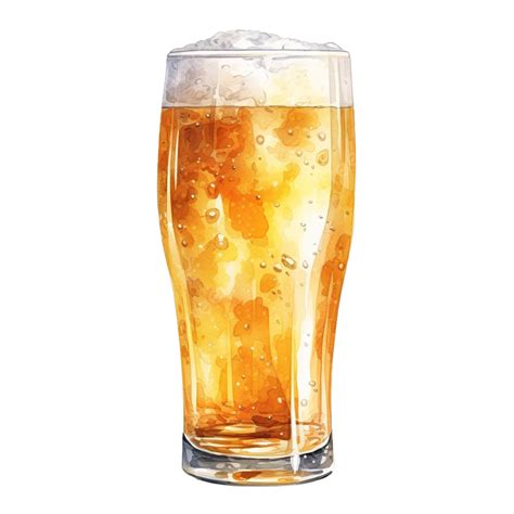 Watercolor Beer Glass Isolated Illustration Ai Generative Mug Drink