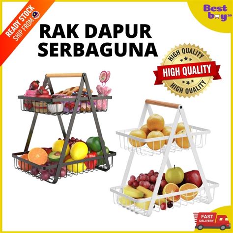 Rak Bawang Bertingkat Iron Basket Kitchen Storage Basket Bakul Bawang