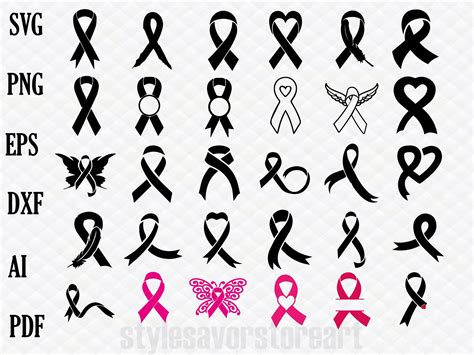 Awareness Ribbon Svg Ribbon Vector Cancer Awareness Ribbon Png Pink Cancer Ribbon Svg Breast