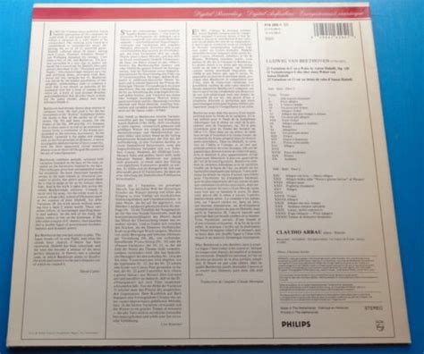 Claudio Arrau Beethoven Diabelli Variations Philips 416 295 1 Ebay