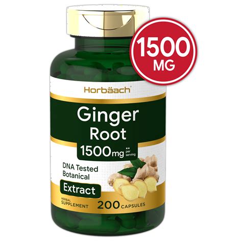 Ginger Root Capsules 1500 Mg 200 Pills Dna Tested Non Gmo Gluten