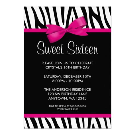 Sweet 16 Invitations Template