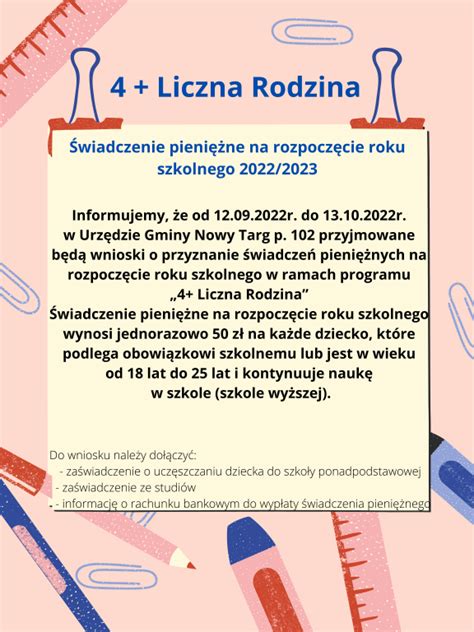 Liczna Rodzina Gmina Nowy Targ