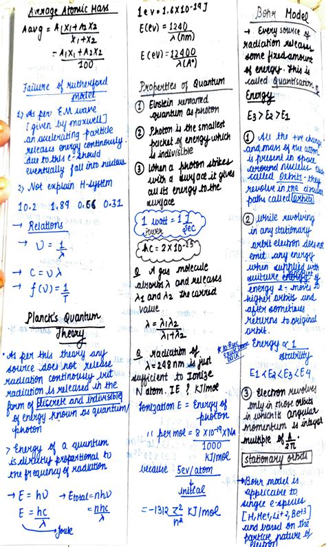 Solution Neet Chem Atomic Structure Handwritten Short Notes By Topper