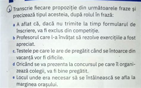 Transcrie Fiecare Propozi Ie Din Urm Toarele Fraze I Precizeaz Tipul