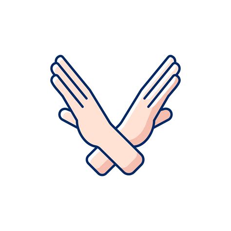 Crossed Arms Stop Gesture Rgb Color Icon Vector Art At Vecteezy