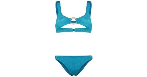 Bondeye Sasha Seersucker Bikini In Blue Lyst