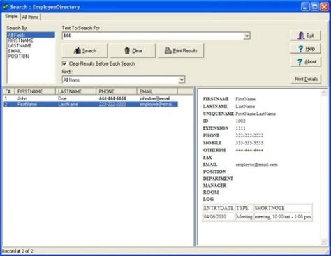 Tour Simple Employee Phone Directory Software For Windows