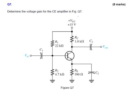 Solved Determine The Voltage Gain For The Ce Amplifier In Chegg