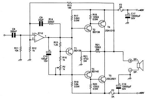 150w Ocl Power Amplifier Circuit Diagram