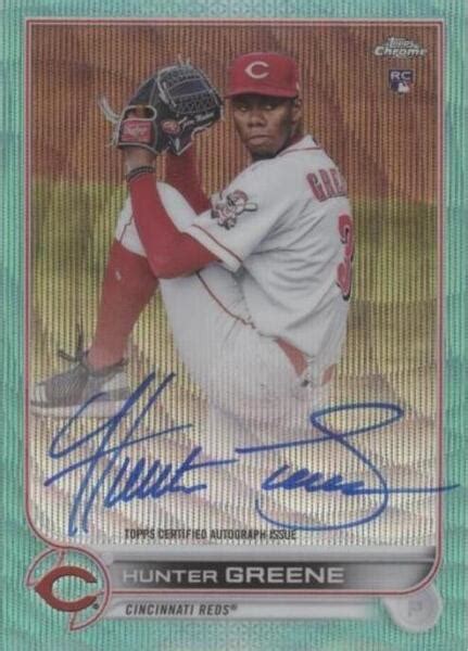 Topps Chrome Rookie Autographs Aqua Wave Refractor Ra Hg Hunter