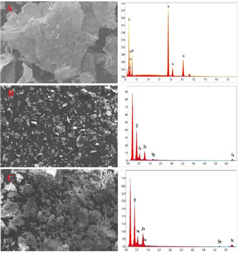 SEM Images And EDS Analysis Of A ZF B ZF Yb And C ZF Sm Samples