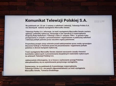 Ingerencja TVP w orędzie marszałka Grodzkiego Pojawiła się specjalna