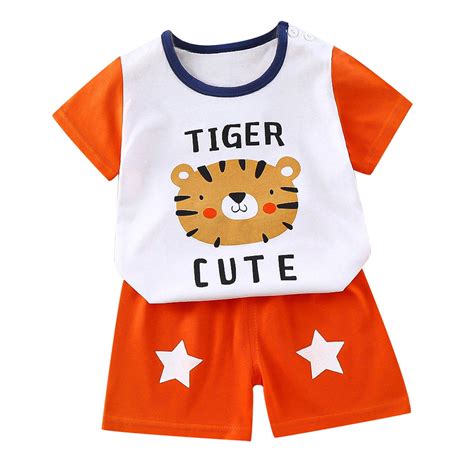 Boys Girls Two Piece Outfits Toddler Kids Baby Boys Girls Fashion Cute ...