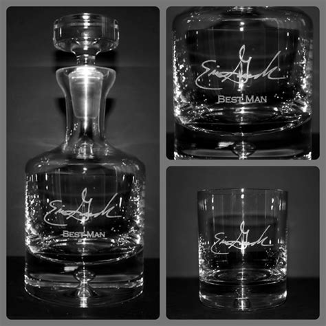 Engraved Best Man Decanter Set W Personalized Signature