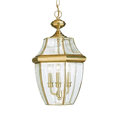 Generation Lighting Lancaster 3 Light Polished Brass Transitional Beveled Glass Lantern Medium