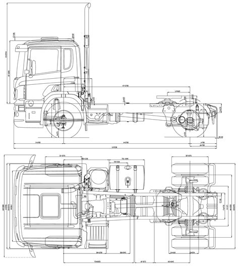 Scania Ca 4x2 Heavy Truck Blueprints Free Outlines