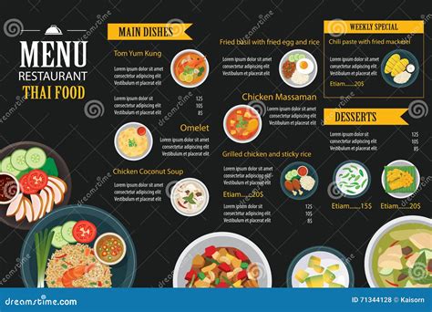 Restaurant Food Menu, Template Design. Cartoon Vector | CartoonDealer ...