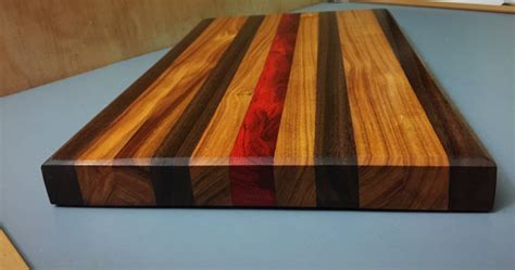 Custom Edge Grain Black Walnut Padauk And Canary Wood Cutting