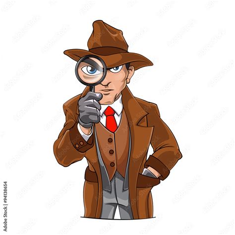 Cartoon Detective Investigation Stock Vector Adobe Stock