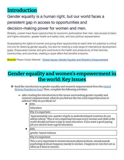 Copy Of Brookelyn Sullivan Webquest Reducing The Global Gender Gap