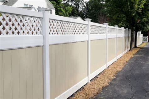 Two Color Vinyl Fence Ideas Two Tone Vinyl Fence Panel Design