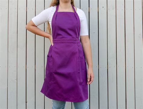 Aprons For Women Purple Full Apron For Woman Woman Apron Etsy