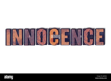 The Word Innocence Concept And Theme Written In Vintage Wooden