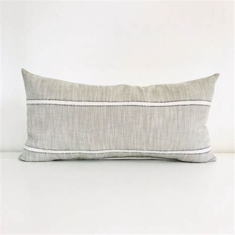 Weathered Stripe Lumbar Cover Gray Stripe Pillow Cover Gray Pillow