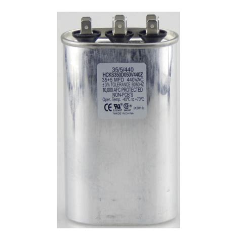 N 440 Volt 35 5 MFD Dual Rated Motor Run Oval Capacitor TP355440 The