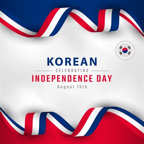 Happy South Korea Independence Day August 15th Celebration Vector ...