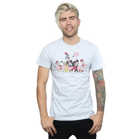 Disney Mens Mickey Mouse Love Friends T Shirt