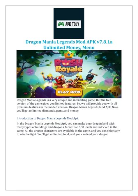 Ppt Dragon Mania Legends Mod Apk V A Unlimited Money Menu