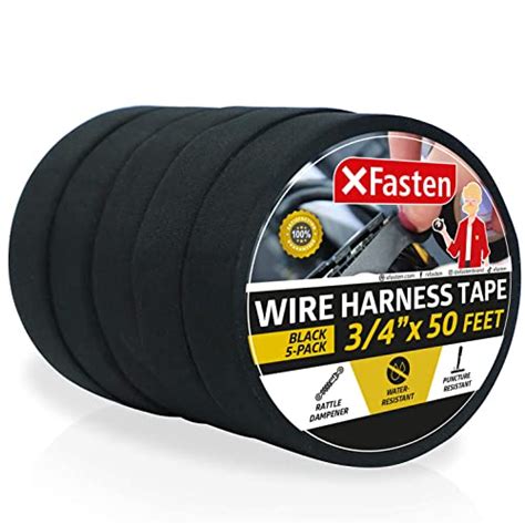 XFasten Wire Harness Tape 3 4 Inch By 50 Foot 5 Pack High Temp