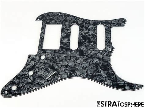 New Black Pearloid Hss Floyd Rose Stratocaster Pickguard For Reverb