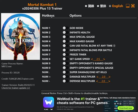 Mortal Kombat 1 Trainer - FLiNG Trainer - PC Game Cheats and Mods