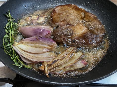 Homemade Butter Basted Ribeye With Shallots Thyme Garlic And Potato