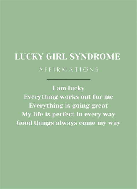 LUCKY GIRL SYNDROME Self Love Affirmations Positive Affirmations