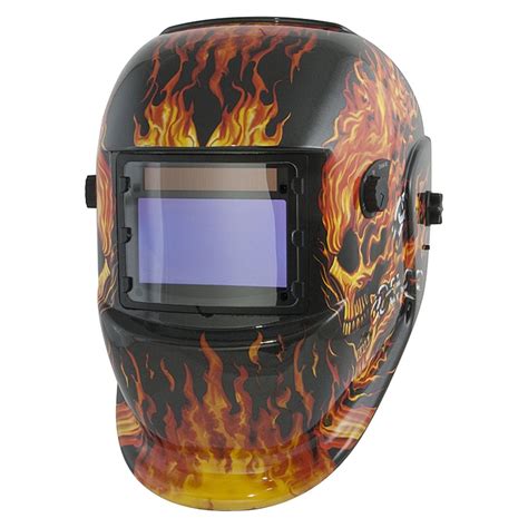 Solar Powered Auto Dark Welding Helmet w/ Flame | Titan | 41266