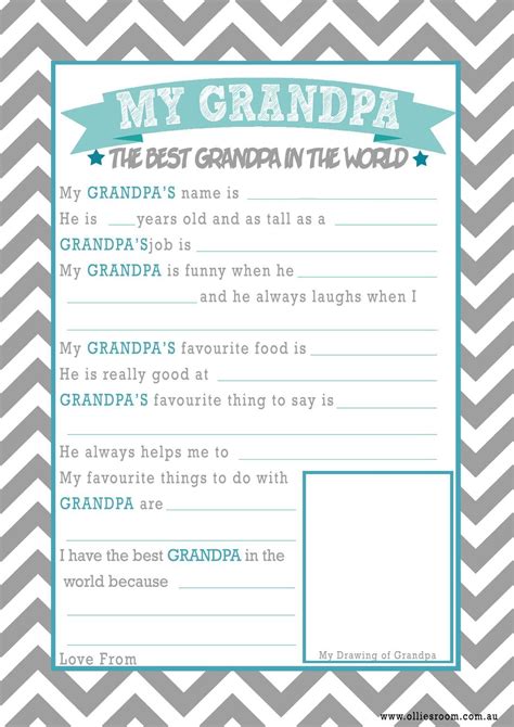 All About Grandpa Printable