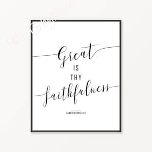 Great Is Thy Faithfulness Bible Verse Wall Art Christian Wall Art