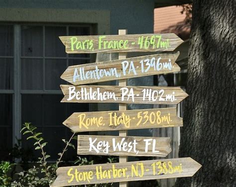 Wall Décor Indoor Outdoor Custom Handmade Wood Mile Marker Sign