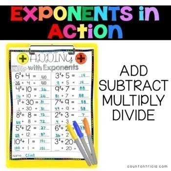 Exponents Laws Of Exponents By Count On Tricia TpT