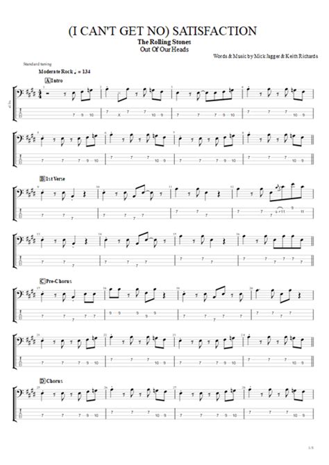 I Can T Get No Satisfaction Tab By The Rolling Stones Guitar Pro