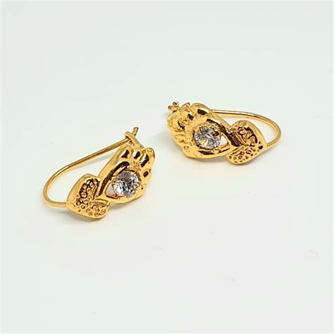 Anting Desi Emas Muda Polos Ukir Mata Putih 1 2 Gram Lazada Indonesia