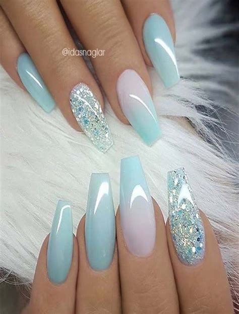 View 24 Glitter Light Blue And White Ombre Nails Truthimagearea